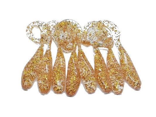 8 Gold Curly Tail Fishing Lure 3 Inch Shad