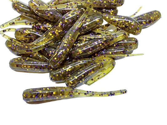 Green Pumpkin Gold Purple Crappie Baits Stinger Tail Shad 25