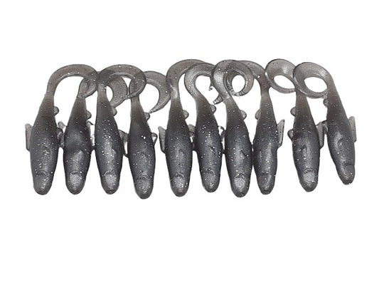 10 Gray Curly Minnow Fishing Bait 2 Inch Lures for Fishing