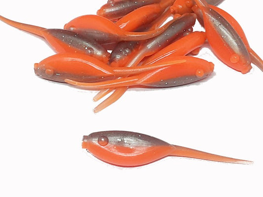 Gray Orange Crappie Baits Stinger Tail Shad