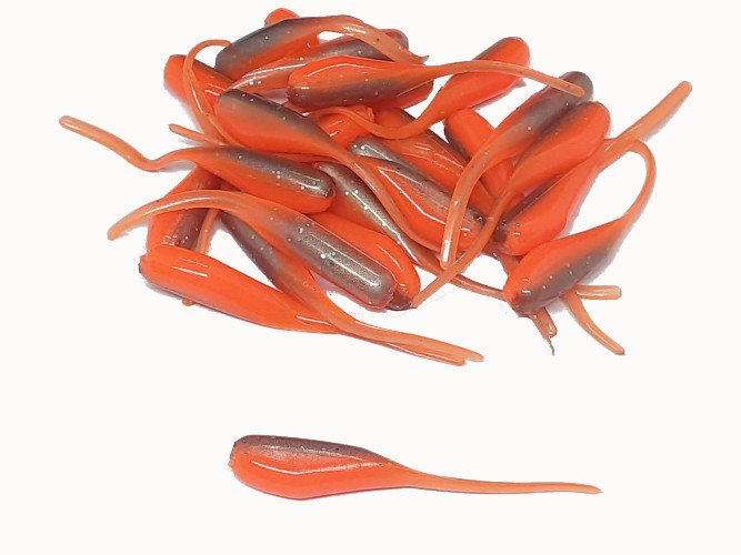 Gray Orange Stinger Tail Shad Tails Fishing Lure