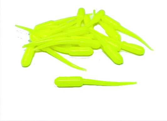 2 Inch Chartreuse Grub Stinger Crappie Soft Bait Fishing Lures