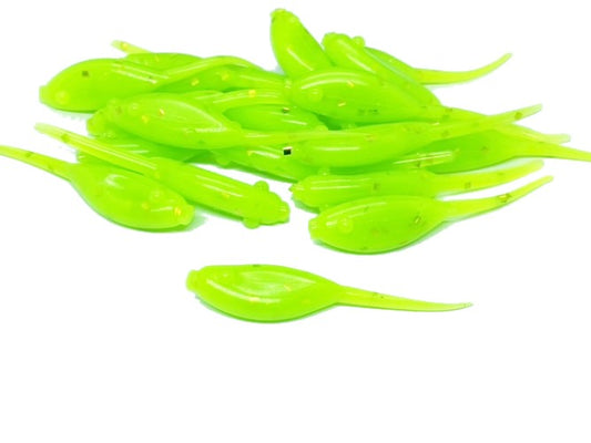 15 Limetreuse Crappie Fish Bait  2 Inch Shad