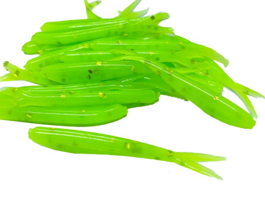 20 Limetreuse Crappie Fish Bait  2 1/4" Silver Fish