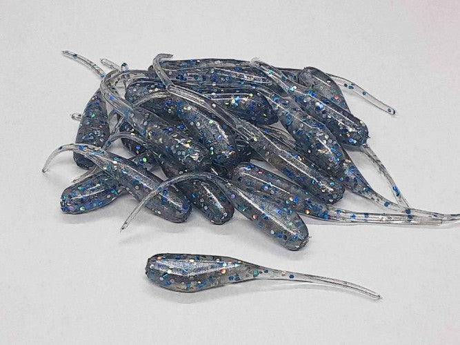 25 Mine Dust Water Crappie Jig Stinger Tail Shad Fishing Lure 2 Inch
