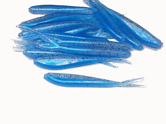 20 Monkeymilk Blue Pearl Crappie Fish Bait  2 1/4" Silver Fish