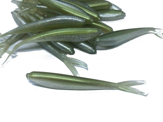 20 Olive Pearl Crappie Fish Bait  2 1/4" Silver Fish