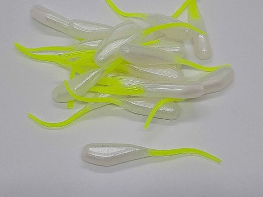 Pearl Chartreuse Stinger Tail Shad Tails Fishing Lure