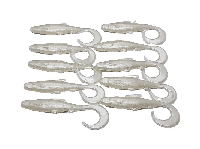 10 Pearl Curly Minnow Fishing Bait 2 Inch Lures for Fishing