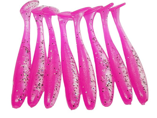 8 Pink Shiner Paddletail Minnow Swimbait 3.25”