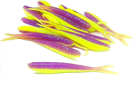 20 Purple Chartreuse Silver Crappie Fish Bait  2 1/4" Silver Fish
