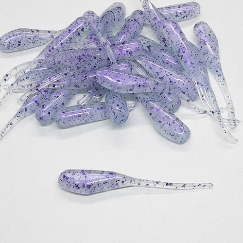 25 Purple Dust Crappie Jig Stinger Tail Shad Fishing Lure 2 Inch