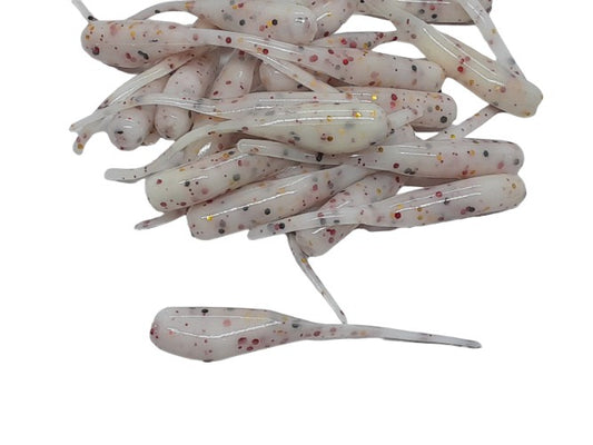 Red Black Gold Flake Crappie Baits Stinger Tail Shad 25