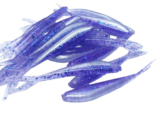 20 Violet Pearl Crappie Fish Bait  2 1/4" Silver Fish