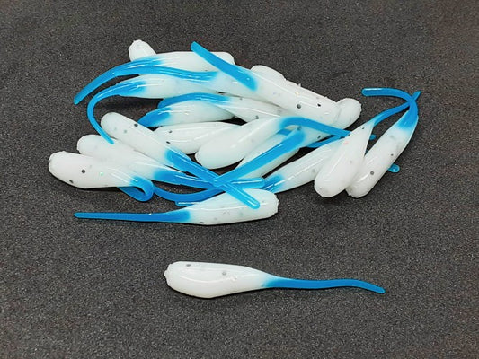 White Blue Crappie Baits Stinger Tail Shad