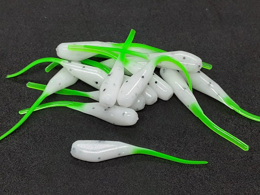 White Green Crappie Baits Stinger Tail Shad