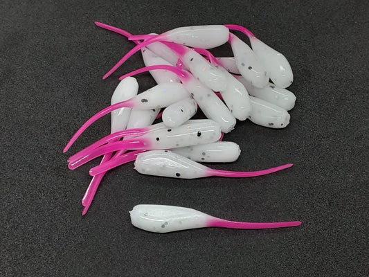 White Pink Crappie Baits Stinger Tail Shad