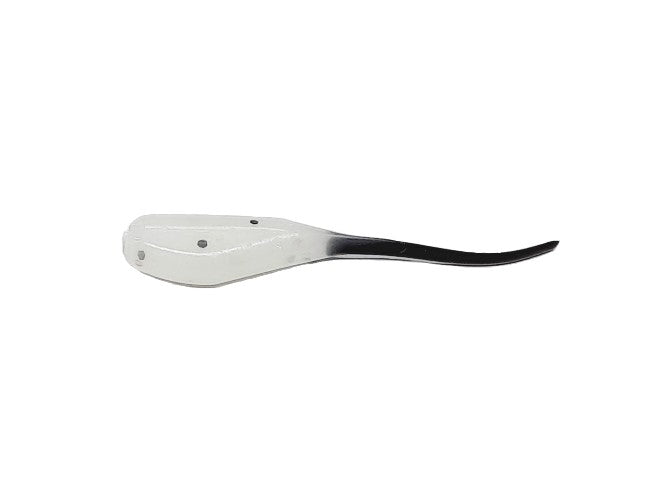 White with Flake Black Tails Crappie Baits Stinger Tail Shad